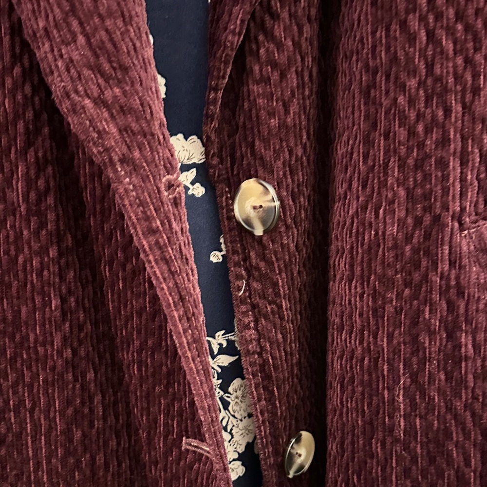 Anthropologie Velvety Burgundy Long Coat - Picture 4 of 5